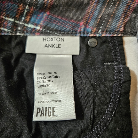 Paige Huxton Ankle Jeans Black Atlantic Tartan Plaid Size 27 - Picture 6 of 12